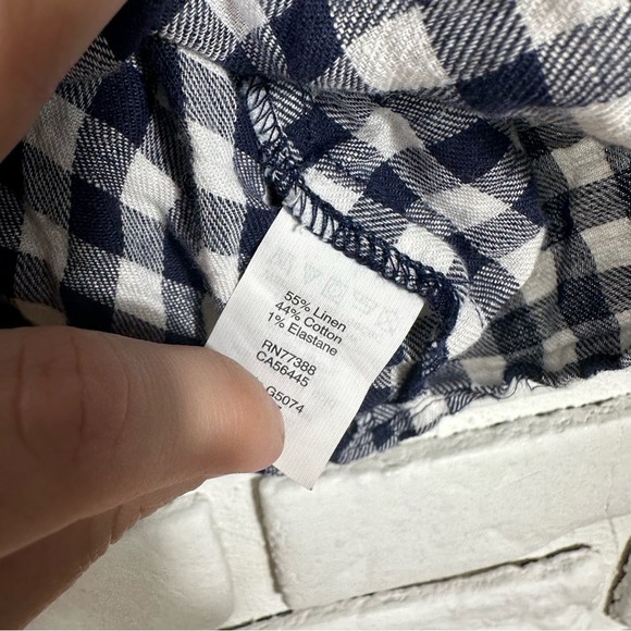 Madewell Gingham Sleeveless Top Linen Blend Size Small - Picture 5 of 8